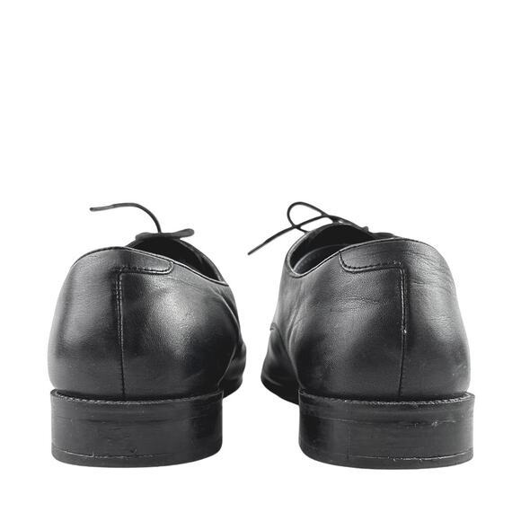The Black Tux Men\'s Black Leather Low Top Almond Toe Lace Up Oxford Shoes 11 main image 6